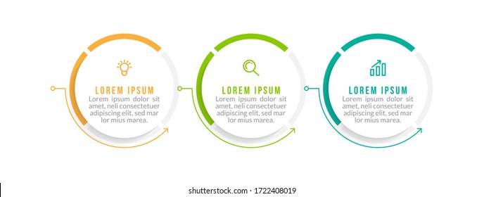 Diseño de plantilla infográfica mínima con números 3 opciones o pasos.