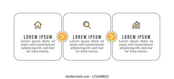 Minimales Infografik-Template-Design mit Optionen oder Schritten der Nummer 3.