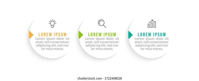 Minimal infographic template design with numbers 3 options or steps.