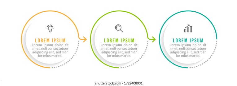 Minimal infographic template design with numbers 3 options or steps.