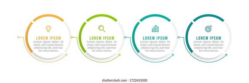Minimal infographic template design with numbers 4 options or steps.