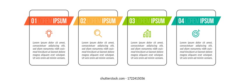 Minimal infographic template design with numbers 4 options or steps.