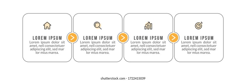 Minimal infographic template design with numbers 4 options or steps.