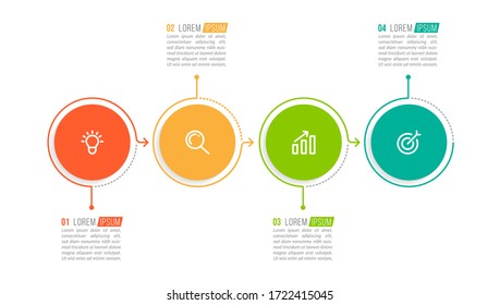 Minimal infographic template design with numbers 4 options or steps.