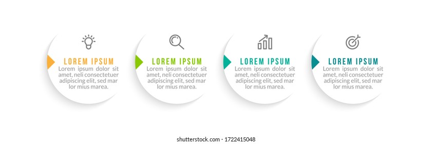 Minimal infographic template design with numbers 4 options or steps.