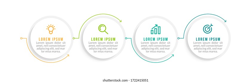 Minimal infographic template design with numbers 4 options or steps.