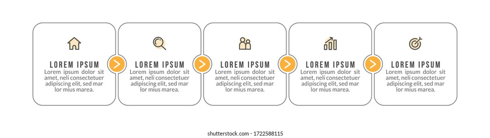 Diseño mínimo de plantillas de infografía con números 5 opciones o pasos.