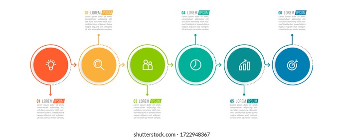 Minimal infographic template design with numbers 6 options or steps.