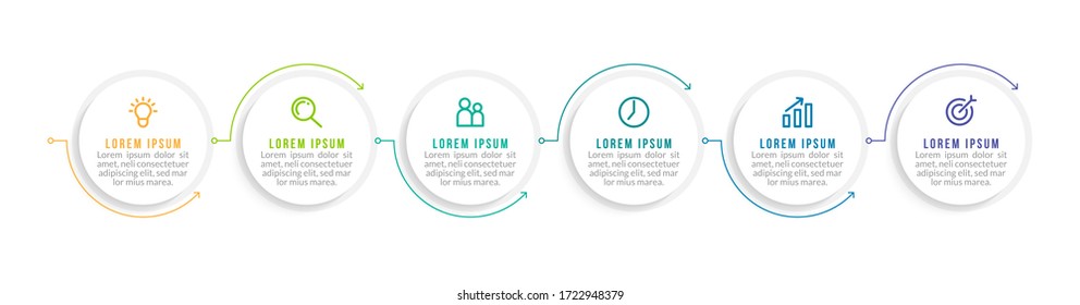 Minimal infographic template design with numbers 6 options or steps.