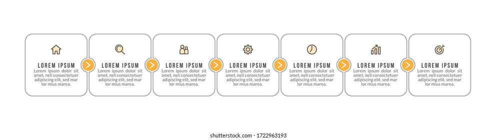 Minimal infographic template design with numbers 7 options or steps.