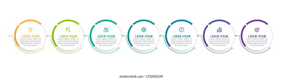 Minimal infographic template design with numbers 7 options or steps.