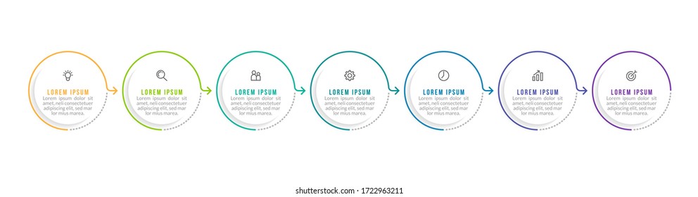 Minimal infographic template design with numbers 7 options or steps.