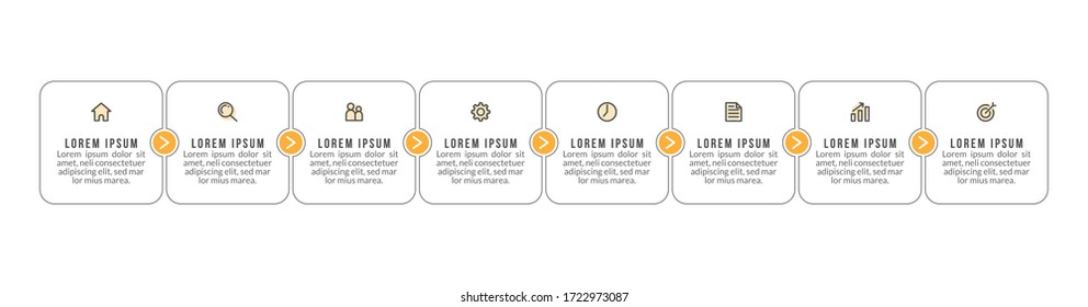 Minimal infographic template design with numbers 8 options or steps.