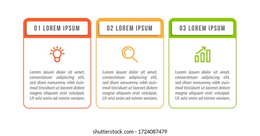 Minimal infographic template design with numbers 3 options or steps.