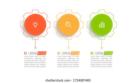 Diseño de plantilla infográfica mínima con números 3 opciones o pasos.