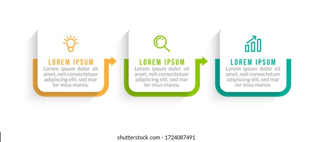 Minimal infographic template design with numbers 3 options or steps.