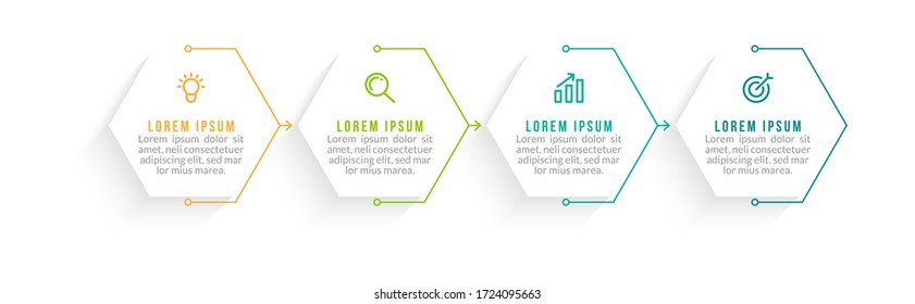 Minimal infographic template design with numbers 4 options or steps.