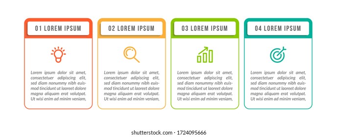 Minimal infographic template design with numbers 4 options or steps.