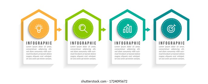 Minimal infographic template design with numbers 4 options or steps.