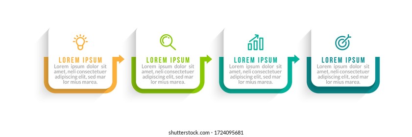 Minimal infographic template design with numbers 4 options or steps.