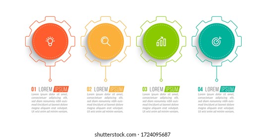 Minimales Infografik-Template-Design mit Optionen oder Schritten der Nummer 4.