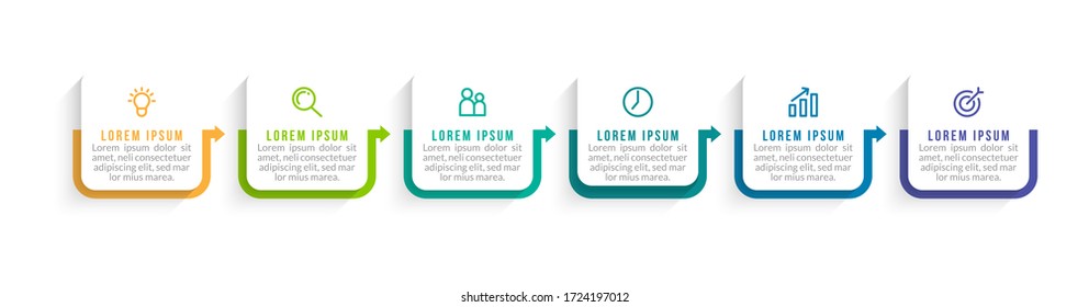 Minimal infographic template design with numbers 6 options or steps.