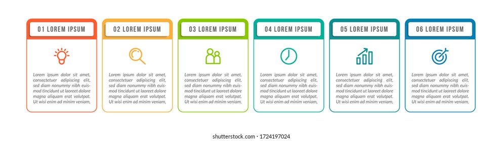 Minimal infographic template design with numbers 6 options or steps.