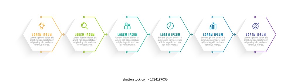 Minimal infographic template design with numbers 6 options or steps.