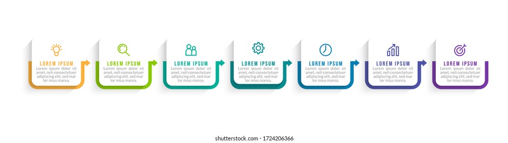 Minimal infographic template design with numbers 7 options or steps.
