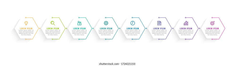 Minimal infographic template design with numbers 8 options or steps.