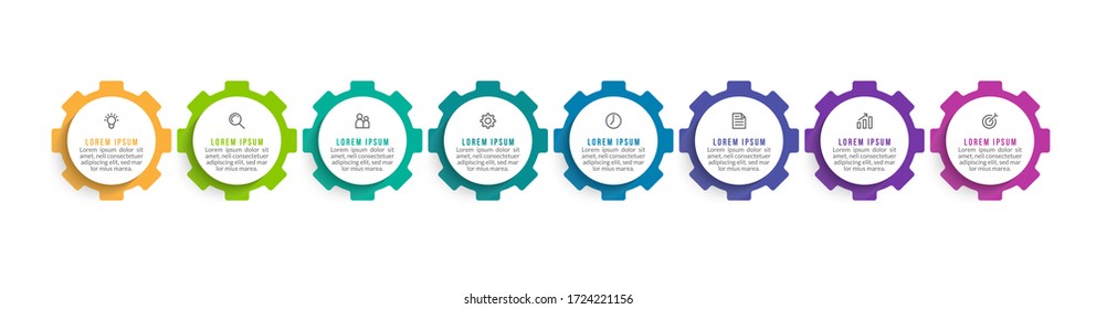 Diseño de plantilla infográfica mínima con números 8 opciones o pasos.