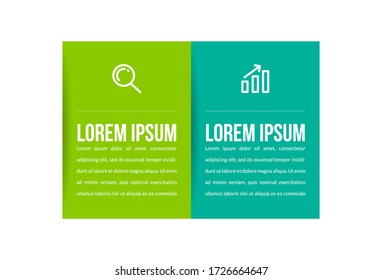 Minimal infographic template design with numbers 2 options or steps.
