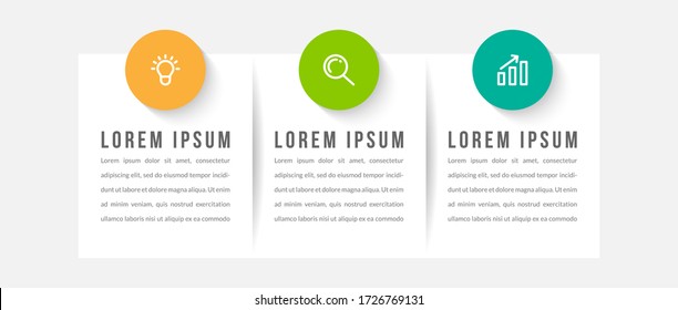 Minimal infographic template design with numbers 3 options or steps.