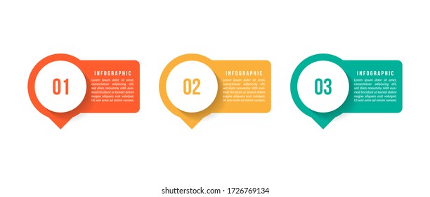 Diseño mínimo de plantillas de infografía con números 3 opciones o pasos.