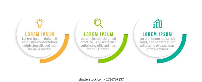 Minimale infografische Vorlagengestaltung mit Zahlen 3 Optionen oder Schritten.
