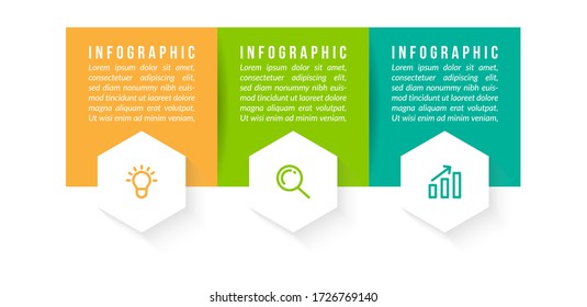 Minimal infographic template design with numbers 3 options or steps.