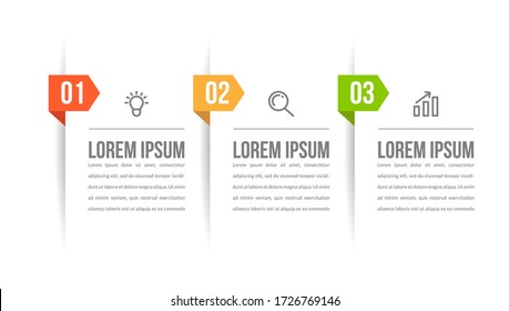 Minimal infographic template design with numbers 3 options or steps.