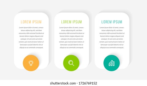 Diseño mínimo de plantillas de infografía con números 3 opciones o pasos.