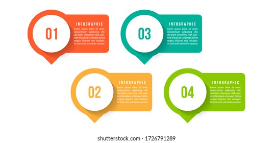 Minimal infographic template design with numbers 4 options or steps.