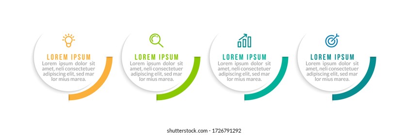 Diseño de plantilla infográfica mínima con números 4 opciones o pasos.