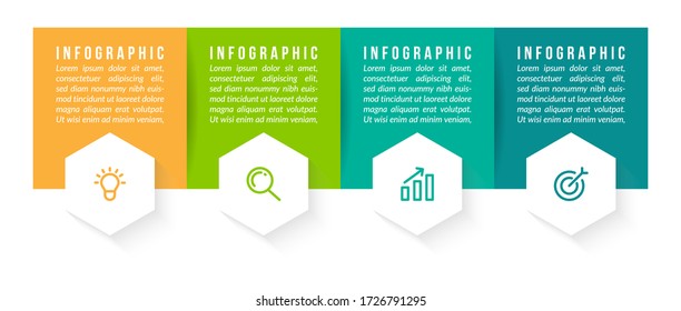Minimal infographic template design with numbers 4 options or steps.