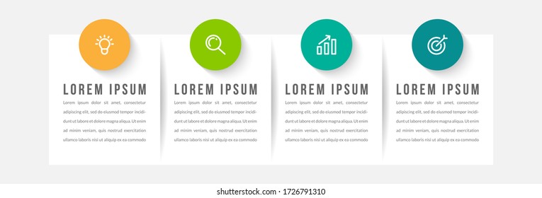 Minimal infographic template design with numbers 4 options or steps.