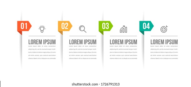 Minimal infographic template design and numbers 4 options steps 