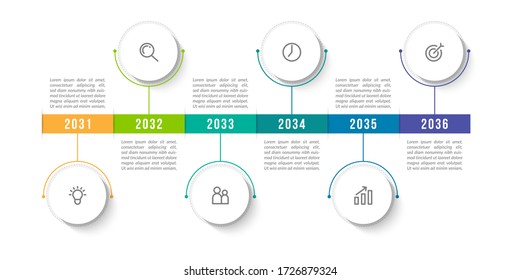 Minimal infographic template design with numbers 6 options or steps.