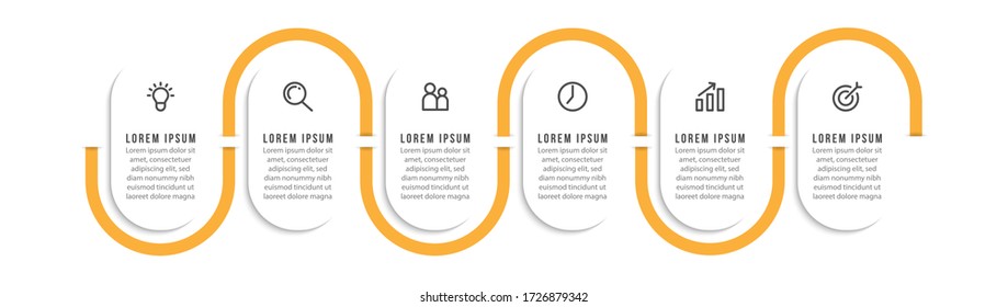 Minimal infographic template design with numbers 6 options or steps.