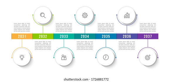 Diseño mínimo de plantillas de infografía con números 7 opciones o pasos.