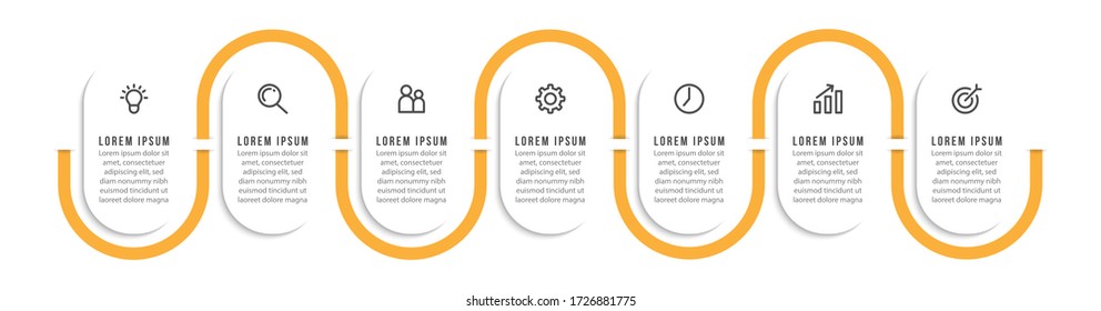 Minimal infographic template design with numbers 7 options or steps.