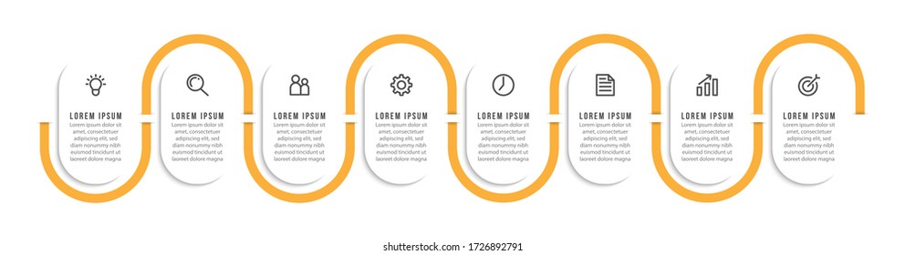 Diseño de plantilla infográfica mínima con números 8 opciones o pasos.