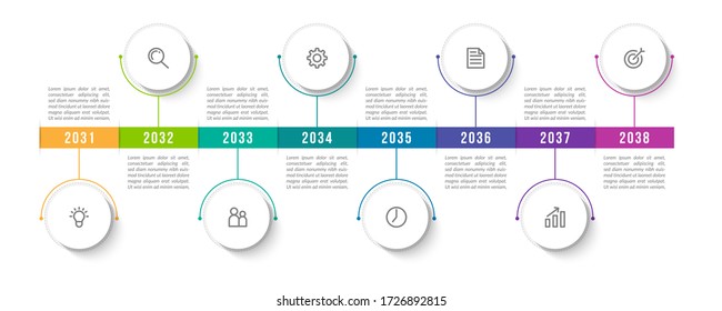 Minimal infographic template design with numbers 8 options or steps.