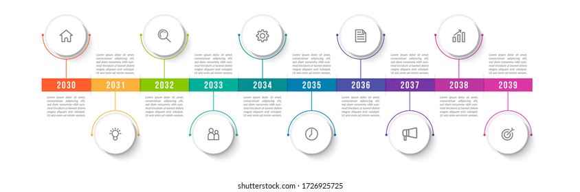 Minimal infographic template design with numbers 10 options or steps.